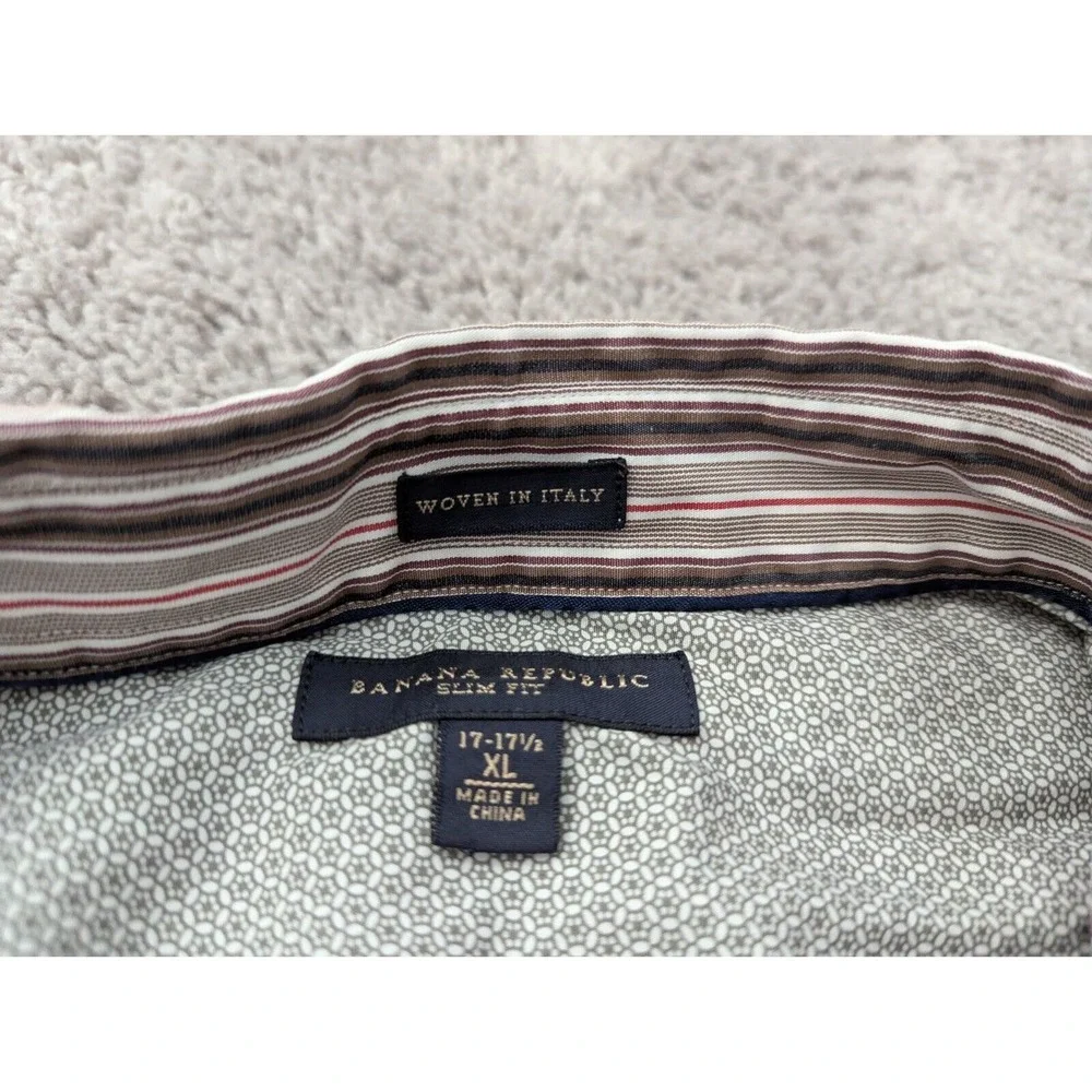 Banana Republic Dress Shirt Mens‎ Extra Large Slim Fit Striped French Cuff